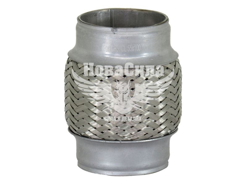 Гофра глушника 55х100мм. 3-х шарова (CarLine) (довгий фланець) (CL 55х100)