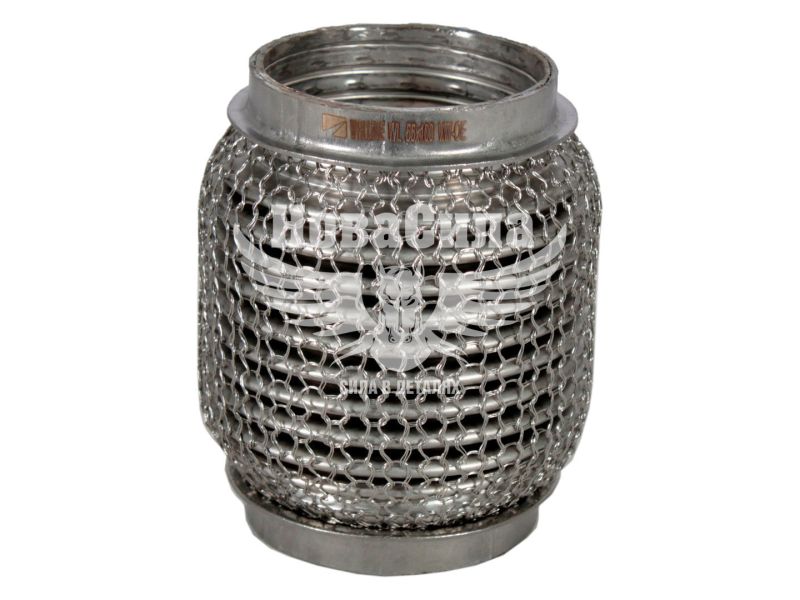 Гофра глушника 55х100мм. 3-х шарова Interlock, кольчуга (Walline) (короткий фланець) (WL 55x100 VW-OE)