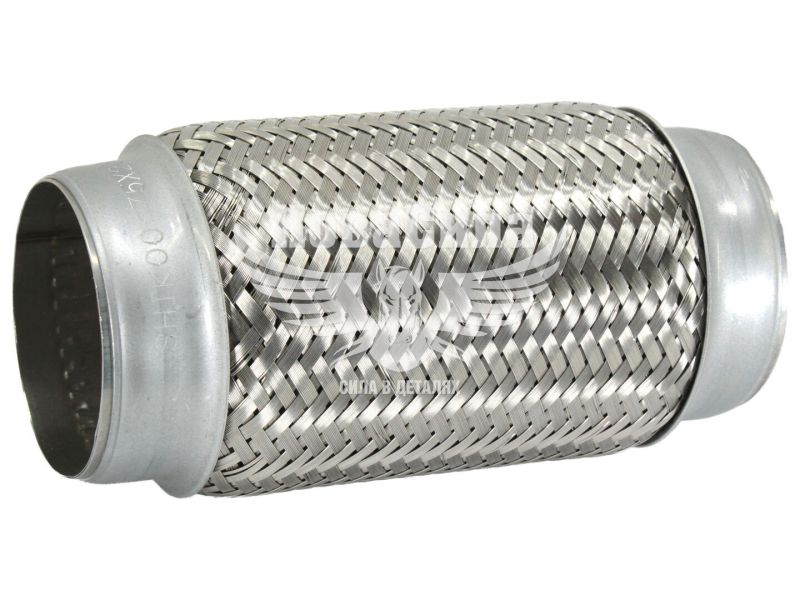 Гофра глушника 75х200мм. 3-х шарова (Shikoo) (довгий фланець) (75х200)