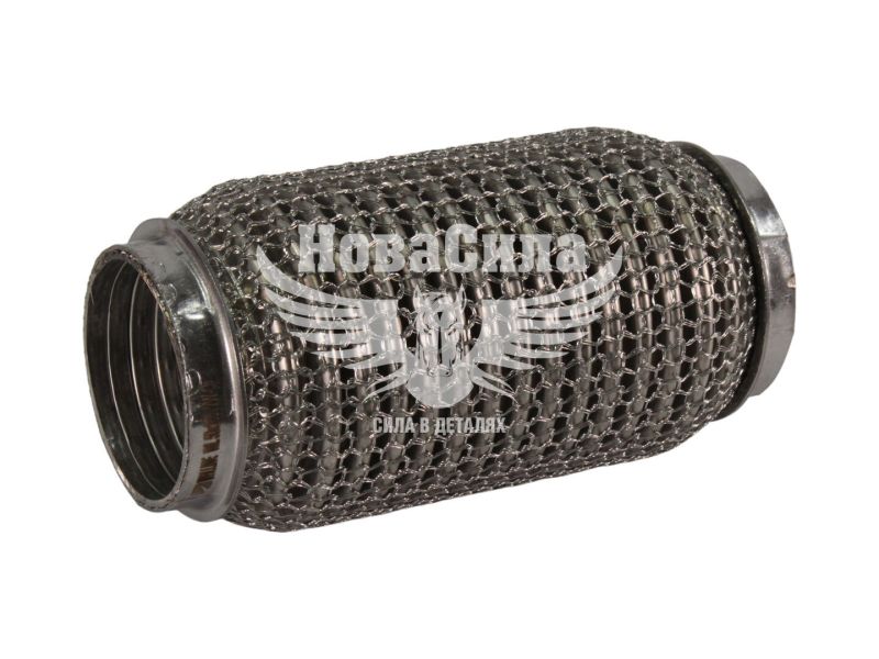 Гофра глушника 50х150мм. 3-х шарова Interlock, кольчуга (Walline) (короткий фланець) (WL 50 Х150 VW-OE)