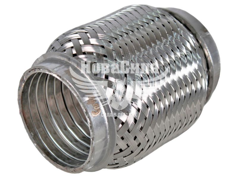 Гофра глушника 50х100мм. 3-х шарова Interlock (CarLine) (короткий фланець) (CL  50x100 VW)
