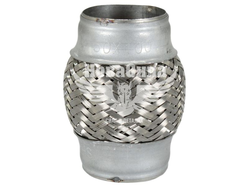 Гофра глушника 50х100мм. 3-х шарова (Shikoo) (довгий фланець) (50х100)
