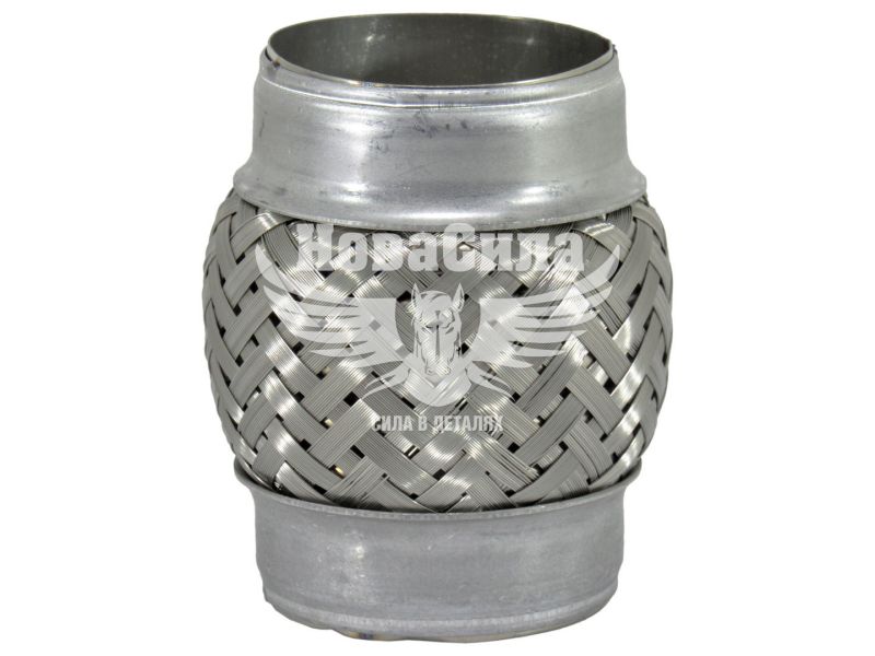 Гофра глушника 60х100мм. 2-х шарова (EuroEx) (довгий фланець) (60X100)
