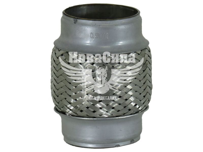 Гофра глушника 55х100мм. 2-х шарова (CarLine) (довгий фланець) (CL 55х100 /2)
