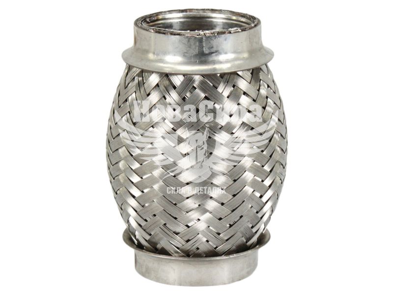 Гофра глушника 38х94мм. 3-х шарова Interlock, (Shikoo) (короткий фланець) (38х94 VW)