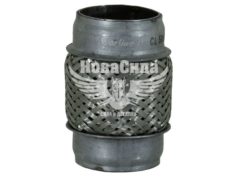 Гофра глушника 50х100мм. 2-х шарова (CarLine) (довгий фланець) (CL  50x100/2)
