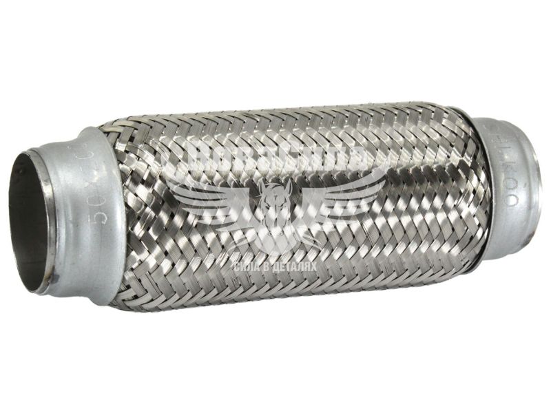 Гофра глушника 50х200мм. 3-х шарова (Shikoo) (довгий фланець) (50х200)