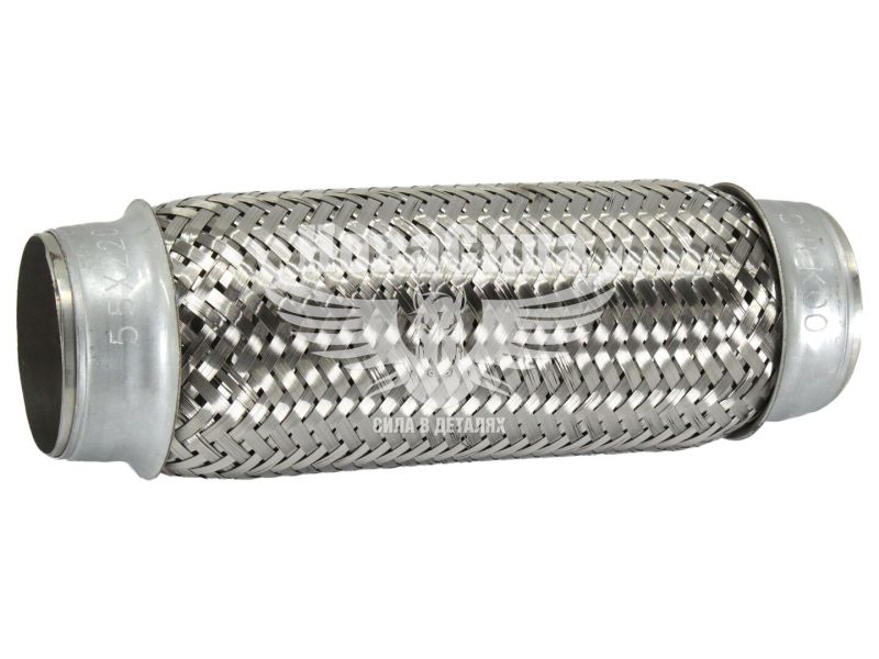 Гофра глушника 55х220мм. 3-х шарова (Shikoo) (довгий фланець) (55х220)