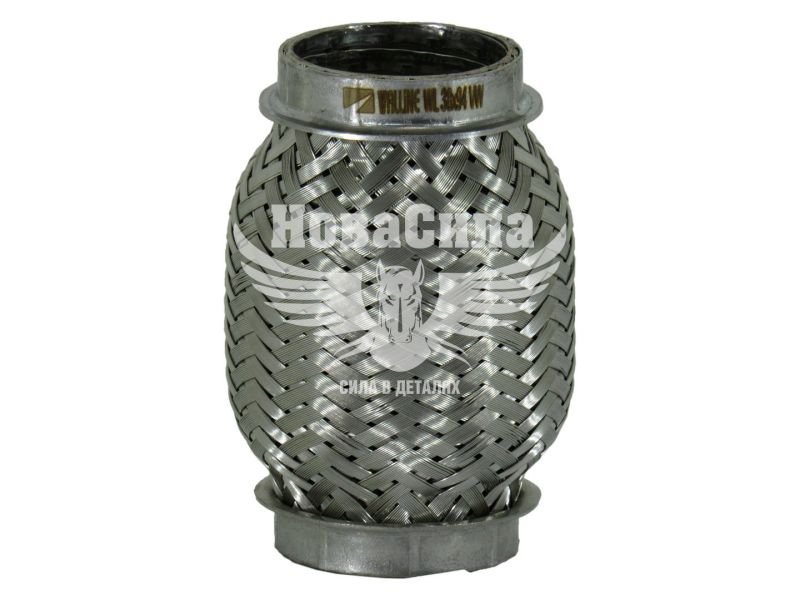 Гофра глушника 38х94мм. 3-х шарова Interlock, (Walline) (короткий фланець) (WL 38х94 VW)