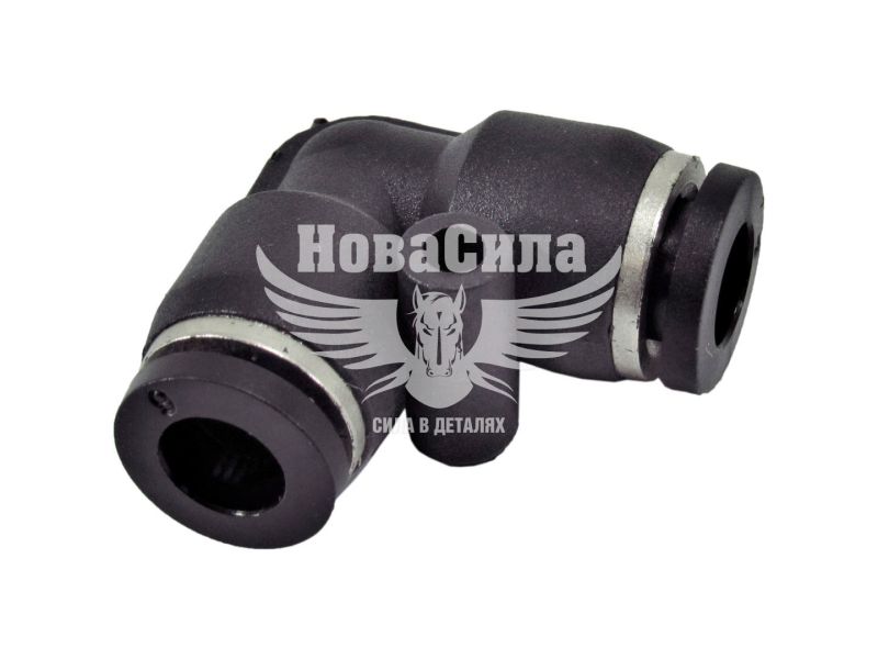 З'єднувач аварійний трубки ПВХ Г-подібний пластик 6х6мм. (Rider) (RD 01.02.80)