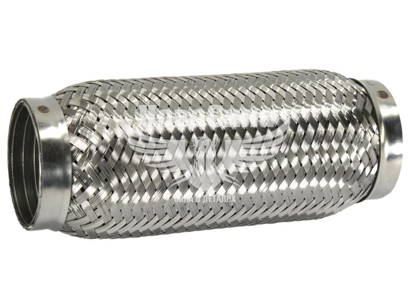 Гофра глушника 60х200мм. 3-х шарова Interlock, (Shikoo) (короткий фланець) (60х200 VW)