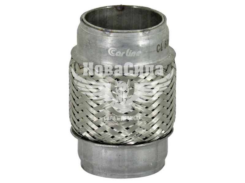 Гофра глушника 50х100мм. 3-х шарова (CarLine) (довгий фланець) (CL  50x100)
