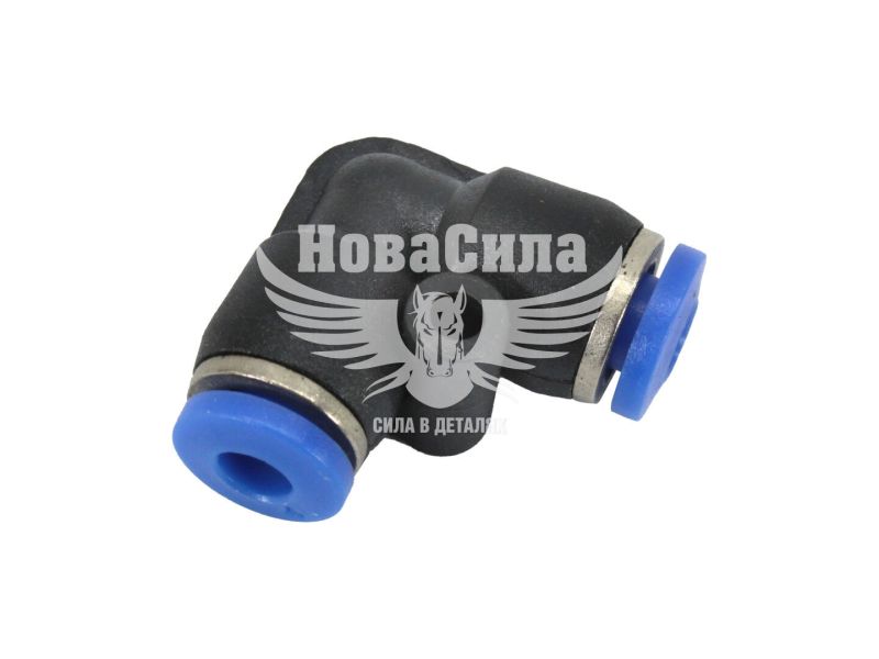 З'єднувач аварійний трубки ПВХ Г-подібний пластик 4х4мм. (Rider) (RD 01.02.78)