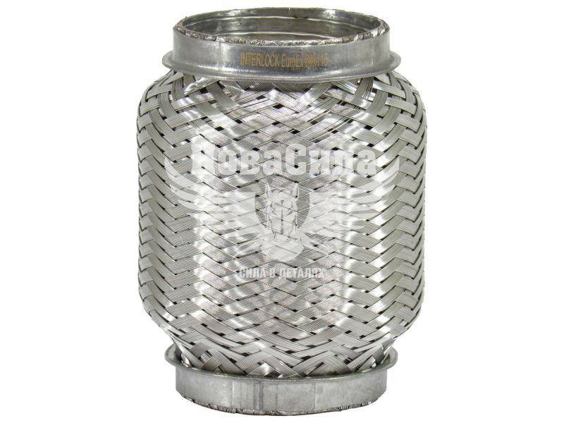 Гофра глушника 60х115мм. 2-х шарова Interlock (EuroEx) (короткий фланець) (60X115)