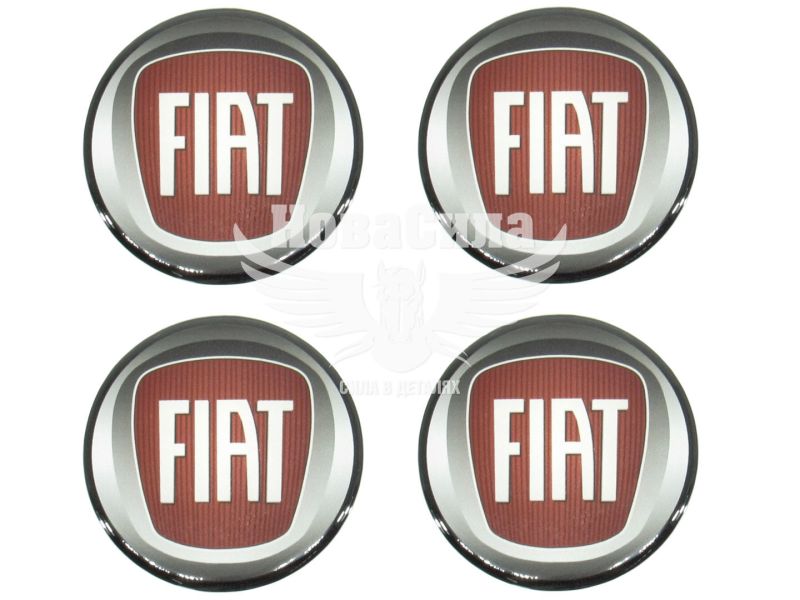 Наклейка Fiat на ковпаки (силікон) червона діам. 7 (67-39)
