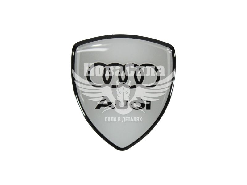 Наклейка логотип Audi в формі щита (силікон) 6х5,3 (77-24)