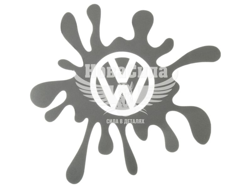 Наклейка Клякса Volkswagen (срібна) 12х11 (105-1)
