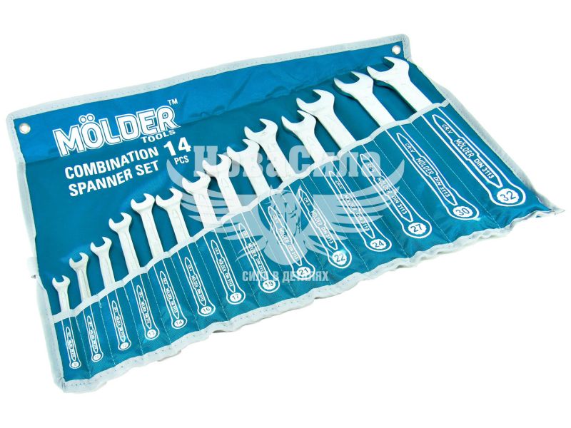 Набір ключів ріжково-накидних (Molder Tools) 14шт. (8-32мм.) (MT58114)