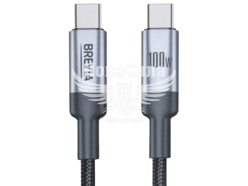 Кабель для зарядки моб. телеф. Type-C to Type-C (Brevia) 2м. чорний, 100W, Box (57200BCCC1)