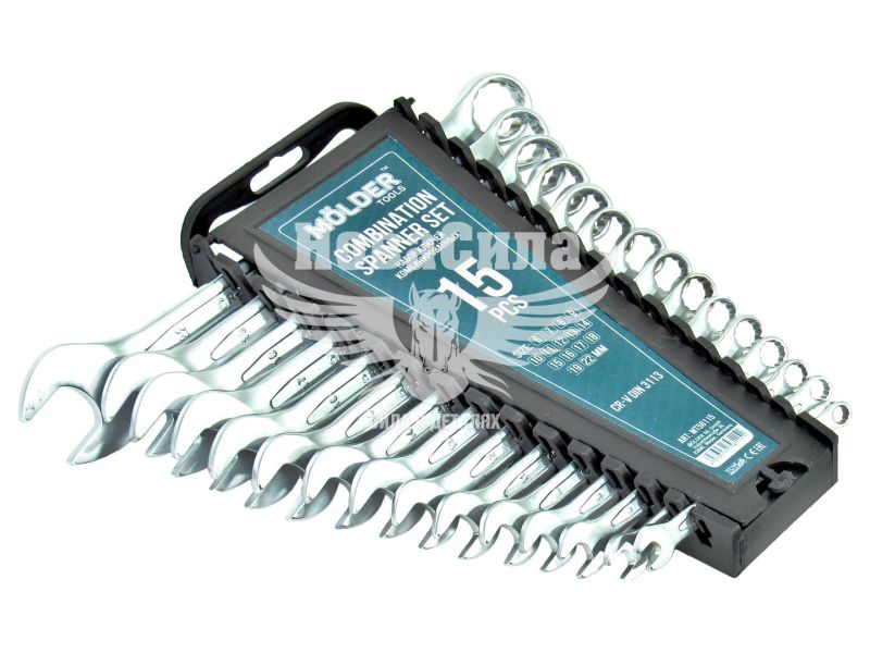 Набір ключів ріжково-накидних (Molder Tools) 15шт. (6-22мм.) (MT58115)