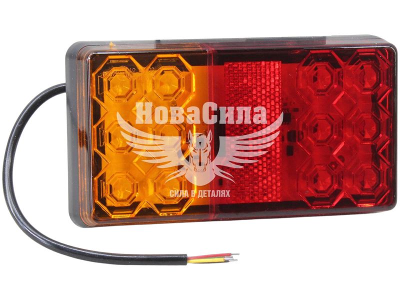 Ліхтар причепу LED 12-80V квадрат. 150х79х22мм. (Tempest) (габарит, стоп, поворот жовтий)