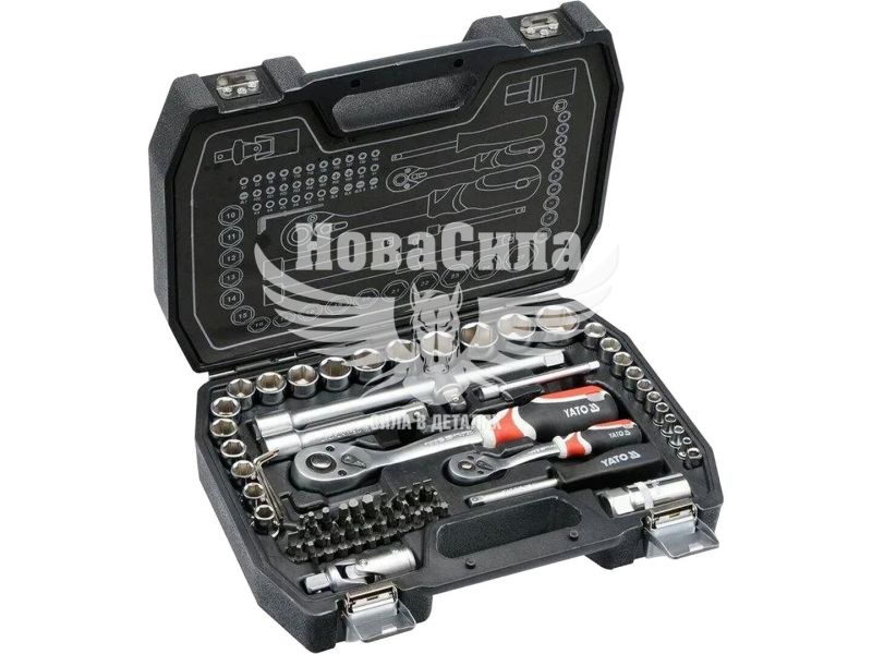 Набір інструментів YATO 72 предмети, 1/4" та 1/2" (YT-38782)