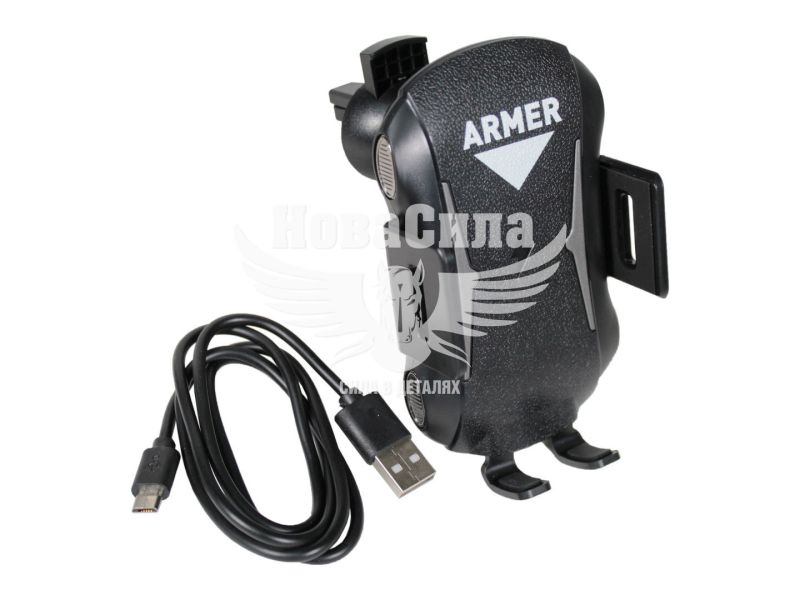 Автотримач для телефону (Armer) (з бездротовою зарядкою) (ARM-DT001)