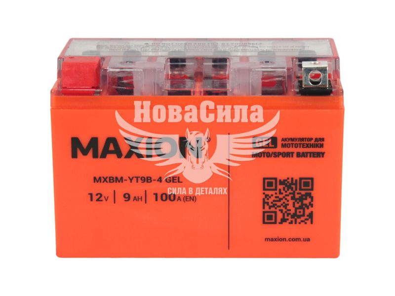 АКБ мото гелевий 12V 9-А/Ч L+ (Maxion) (150x70x105) (YT9B-4 GEL)