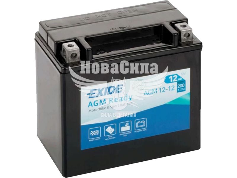 АКБ мото гелевий 12V 12-А/Ч L+ (Exide) (AGM) (150x87x145) (AGM12-12)