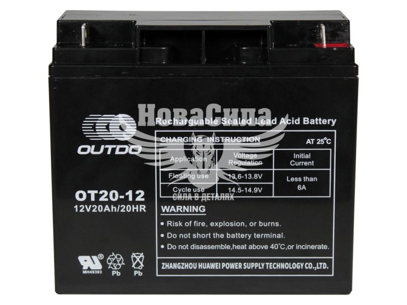 АКБ UPS 12V 20-А/Ч R+ (Outdo) (181х77х167) (12-20)