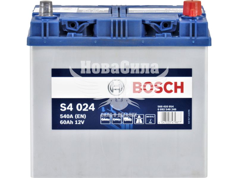 АКБ Азія 60-А/Ч (Bosch) S-4 (R+) 540A (232х173х225мм.) (0092S40240)