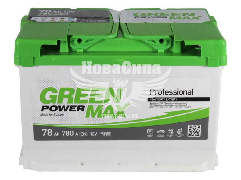 АКБ 78-А/Ч (Green Power Max) (L+) 780А (276х175х190мм.)