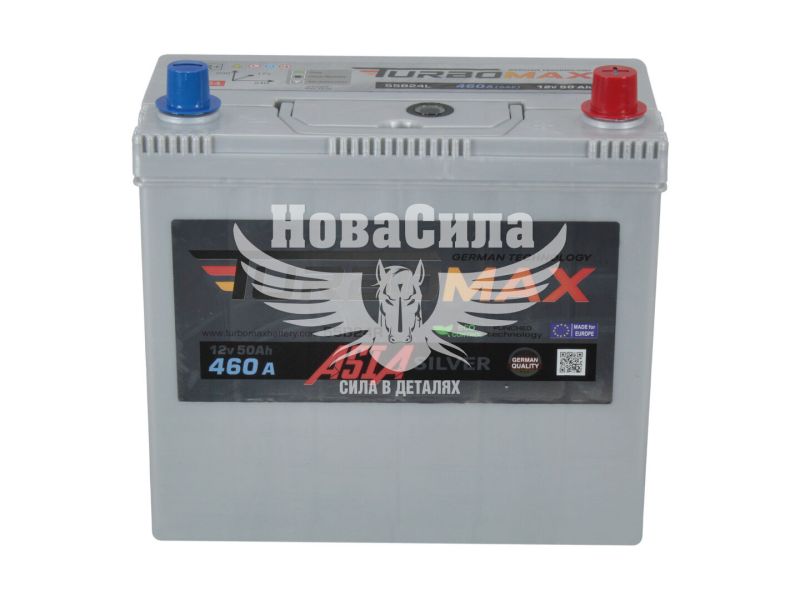АКБ Азія 50-А/Ч (TurboMax) Silver (R+) 460A (тонкі клеми) (TMA60A530R)