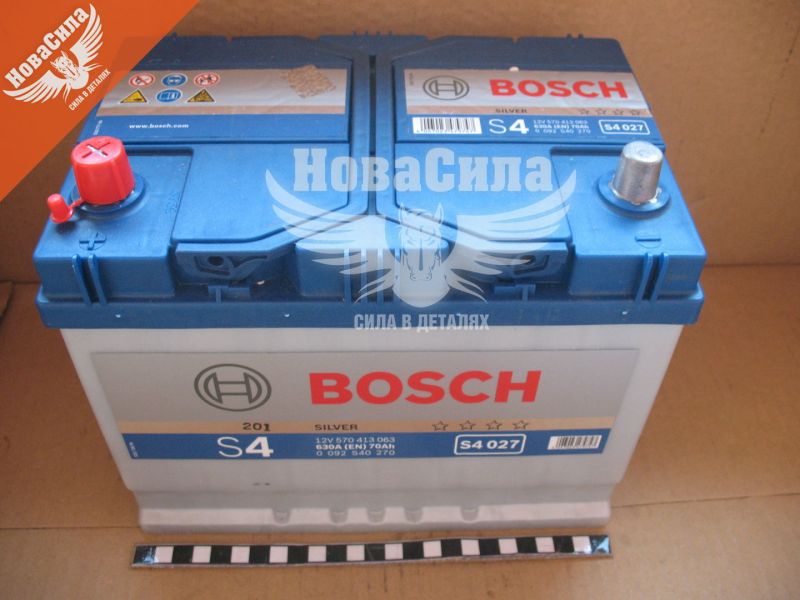 АКБ Азія 70-А/Ч (Bosch) S-4 (L+) 630A (261х175х220мм.) (0092S40270)