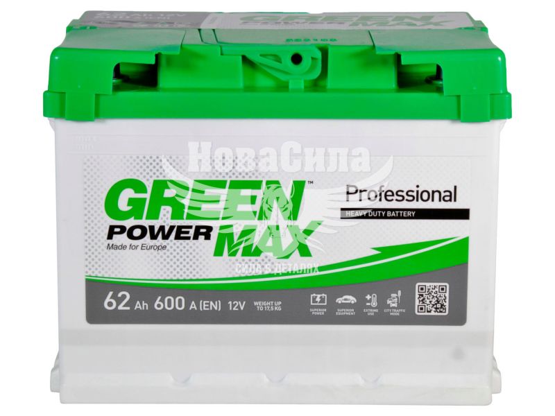 АКБ 62-А/Ч (Green Power Max) (L+) 600A