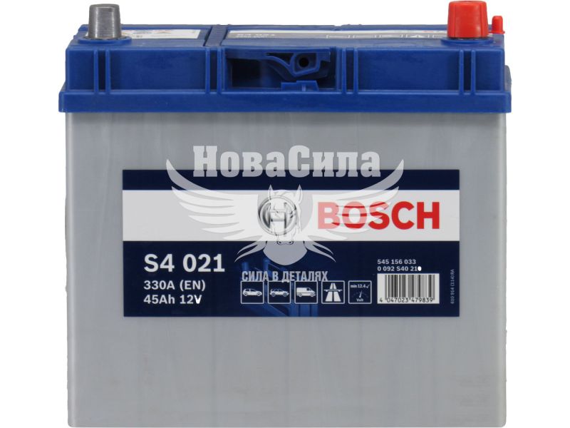 АКБ Азія 45-А/Ч (Bosch) S-4 (R+) 330A (238х129х227мм.) (0092S40210)