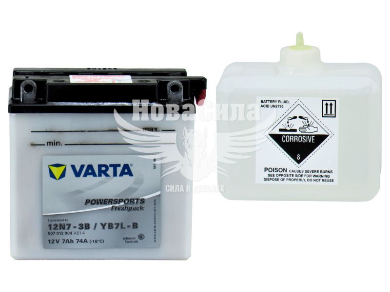 АКБ мото кислотний 12V 7-А/Ч R+ (Varta) (Funstart FP) (507012004)