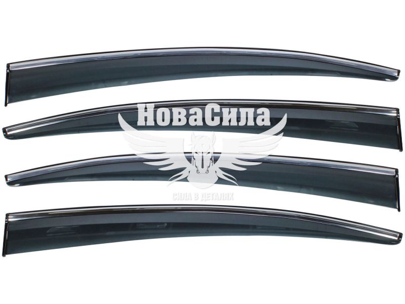 Вітровики VW Passat B6 з06-10р.в. седан клеючі (Sunplex) хром (026 005)