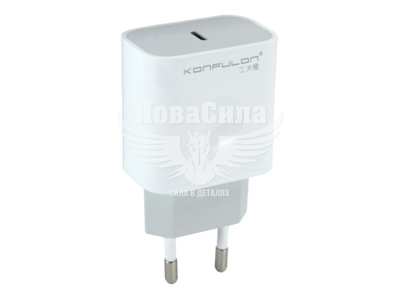 Зарядне для портативних пристроїв 220V (Konfulon) 1USB-C 20W (C69D)