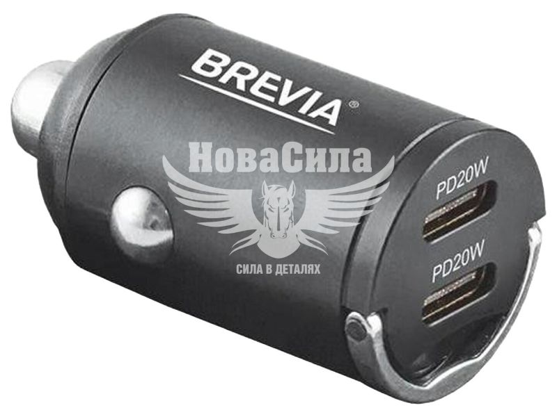 Зарядне для портативних пристроїв 12-24V (Brevia) 2USB-C, 40W (46040DCMB)