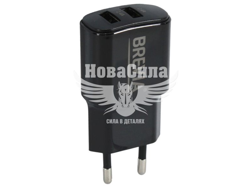 Зарядне для портативних пристроїв 220V (Brevia) 2USB-A, 12W (45012DUB)