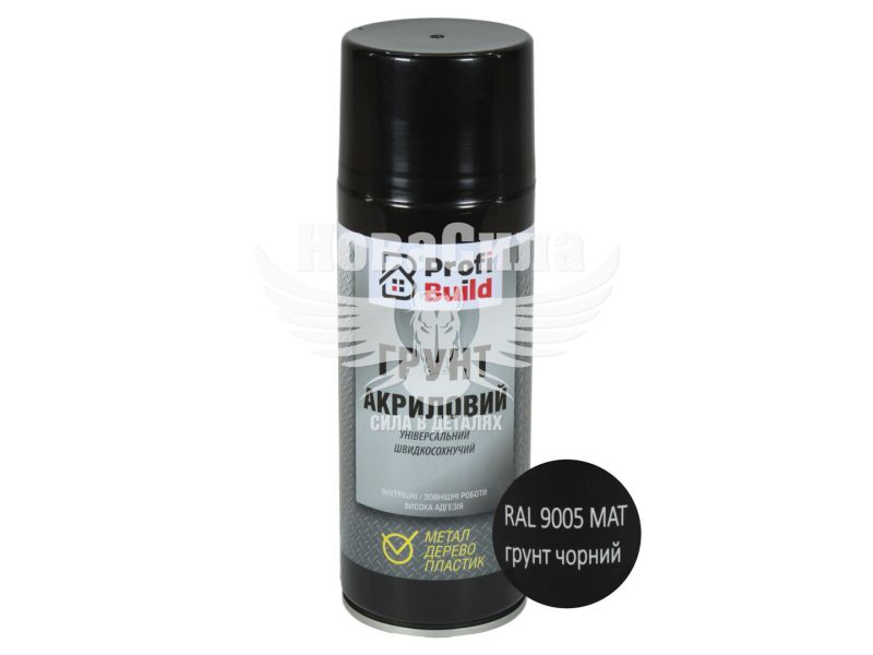 Грунт-спрей (Profi Build) Чорний 400мл. (КГЧ_Ral 9005)