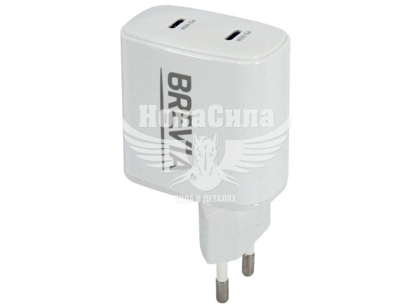 Зарядне для портативних пристроїв 220V (Brevia) 2USB-C, 65W (44065GDCW)