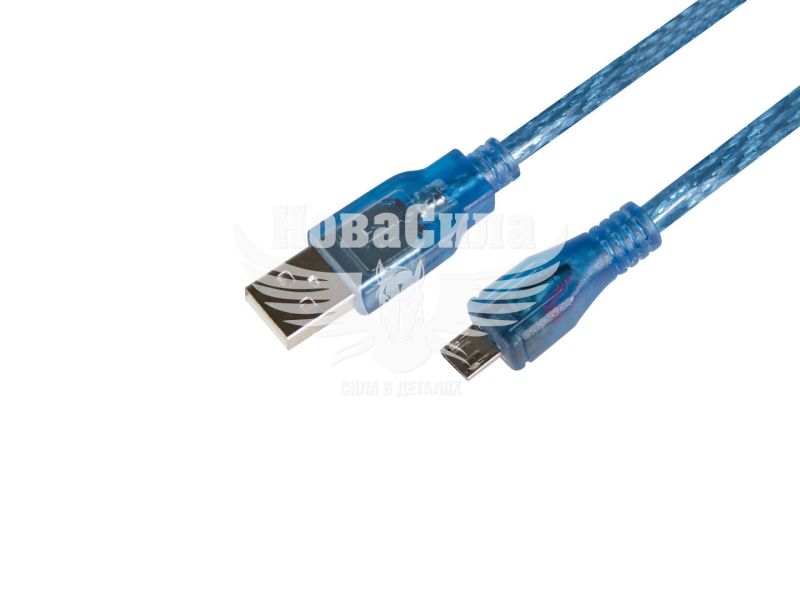 Кабель для зарядки моб. телеф. USB-A to MicroUSB (Gresso) 0.5м. синій (GR0.5AMMICROBMNF)