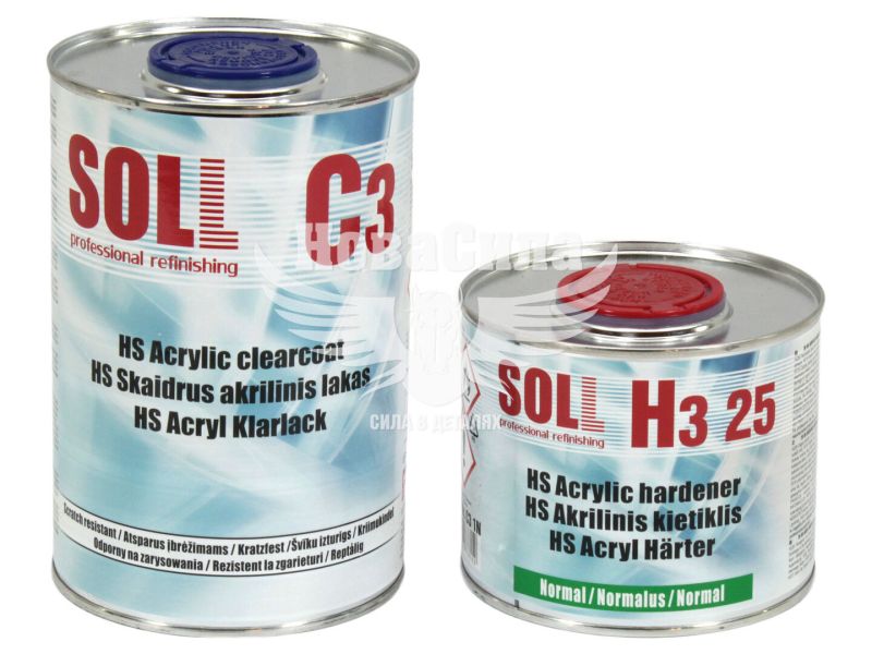 Лак акриловий (SOLL) HS C3 1л.+ затверджувач H3 10 0,5л. 2:1 (C3 1N)