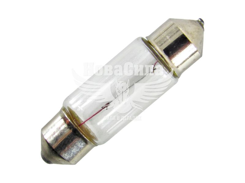 Лампочка 2-ох цокольна C5W біла 24V-5Вт SV8.5-8 37мм. (Solar) (упак.-10шт.) (2457)