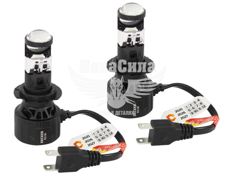 Лампочка LED H7 (Decker) (GL-02 5000K) з лінзами (GL-02)