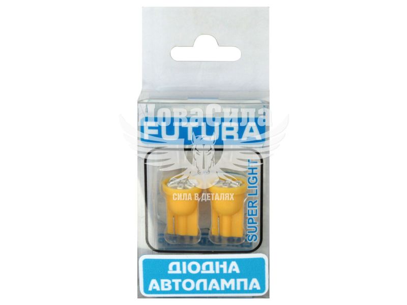 Лампочка без цоколя LED T10_W5W SMD жовта 6-діодів 24V W2.1x9.5d (Futura) (к-т. 2шт.) (60525)