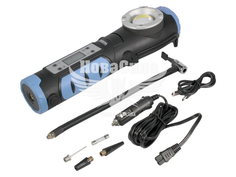 Компресор портативний 2в1 (Brevia) 100W, 7800mAh, LED-ліхтар 18W 1800lm, Type-C (11450)