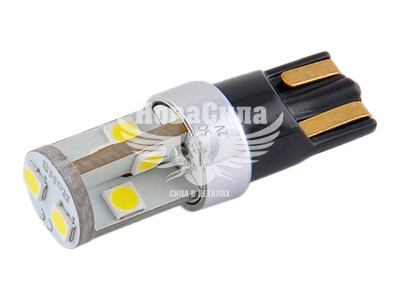 Лампочка без цоколя LED T10_W5W SMD біла 10-діодів 250lm. 12V W2.1x9.5d CANbus (Solar) (к-т.-2шт.) (SL1342)